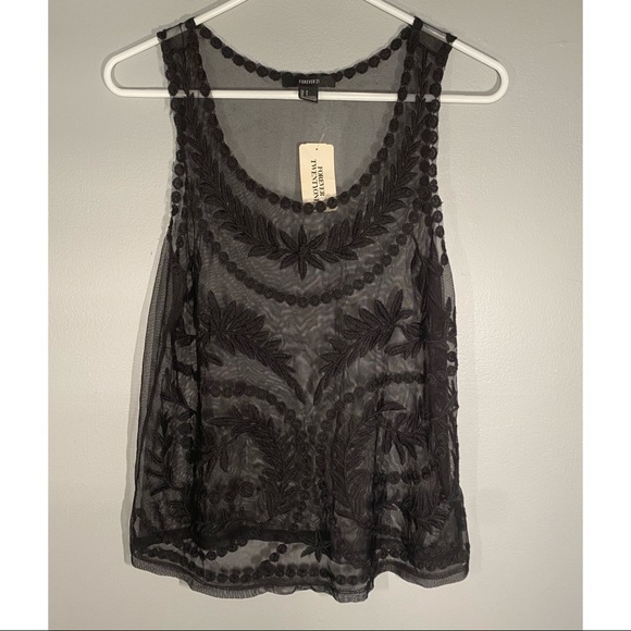 Forever 21 Sheer Lace Tank Top - Picture 2 of 4